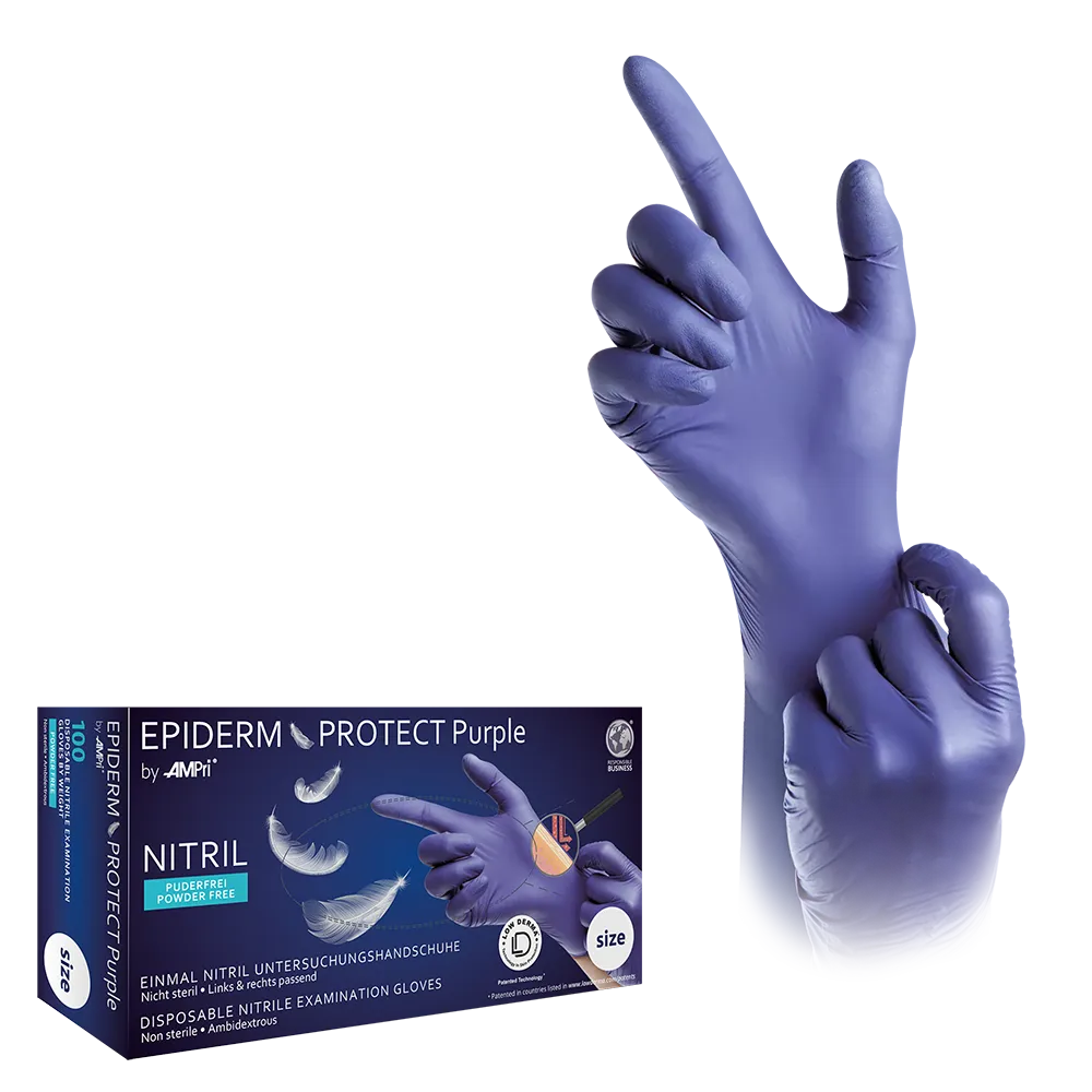 Nitrilhandschuhe, violett, Größe XL, puderfrei, Epiderm Protect Purple by Med-Comfort