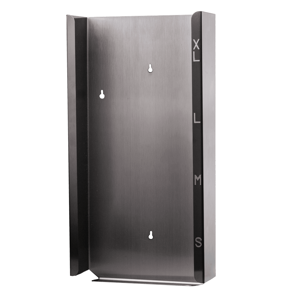 Disposable glove dispenser, glove dispenser holder, 260 x 515 x 98 mm, stainless steel Disposable glove dispenser, glove dispenser holder, 260 x 515 x 98 mm, stainless steel