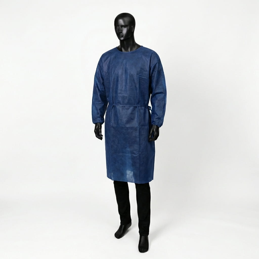 PP Einweg Besucherkittel, Größe L/XL, extragroß, Farbe blau, Vlies, Med-Comfort