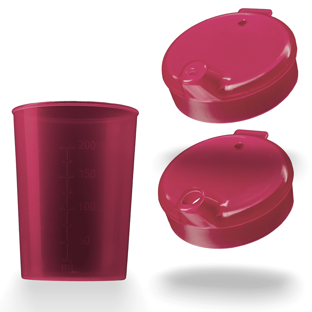 Taza de pico de PP superior e inferior SET, rojo, 50 x 250 ml: comprar juego de polipropileno para 50 vasos sippy.