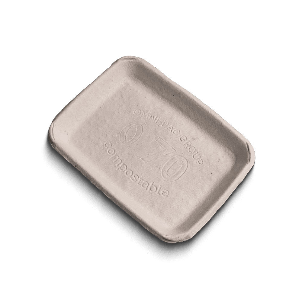Foodtainer, bandeja de fibra moldeada, 180 x 136 x 20 mm, blanco, CareTainer