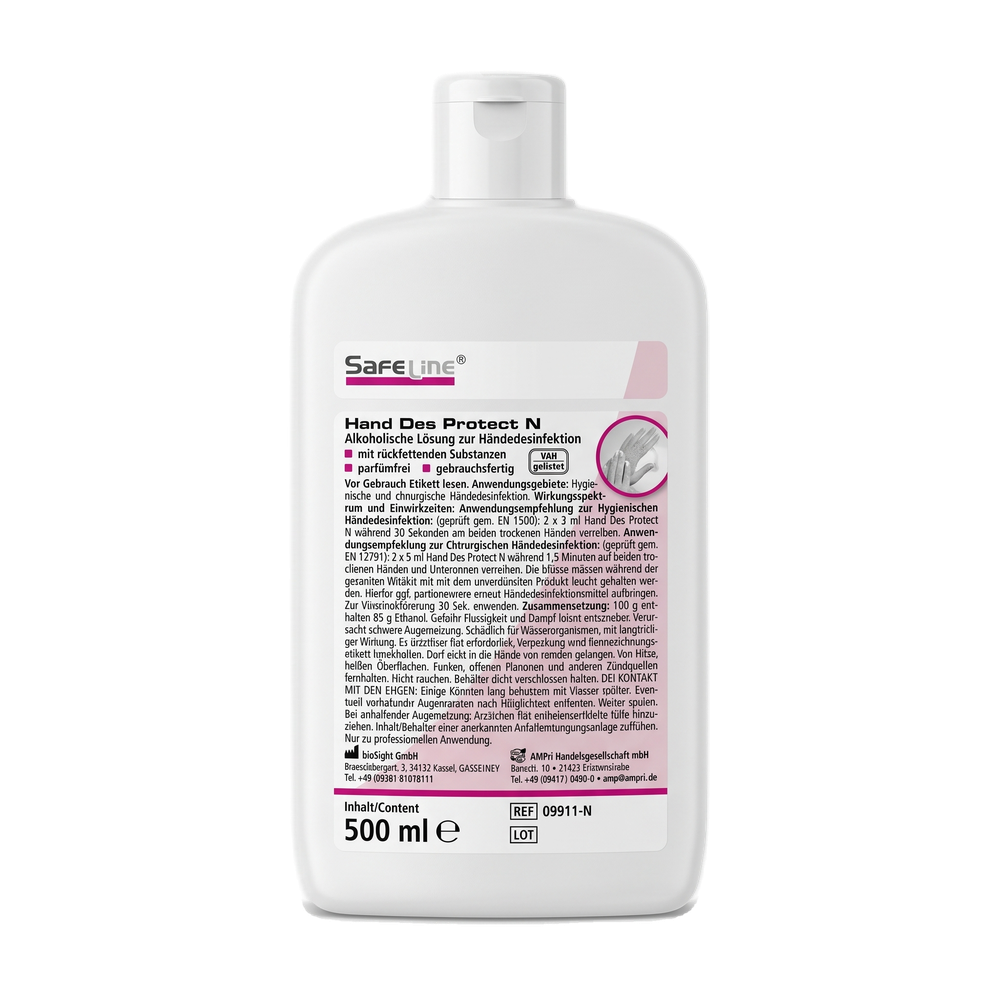 Desinfección de manos, 500 ml, Safeline Hand Des Protect N