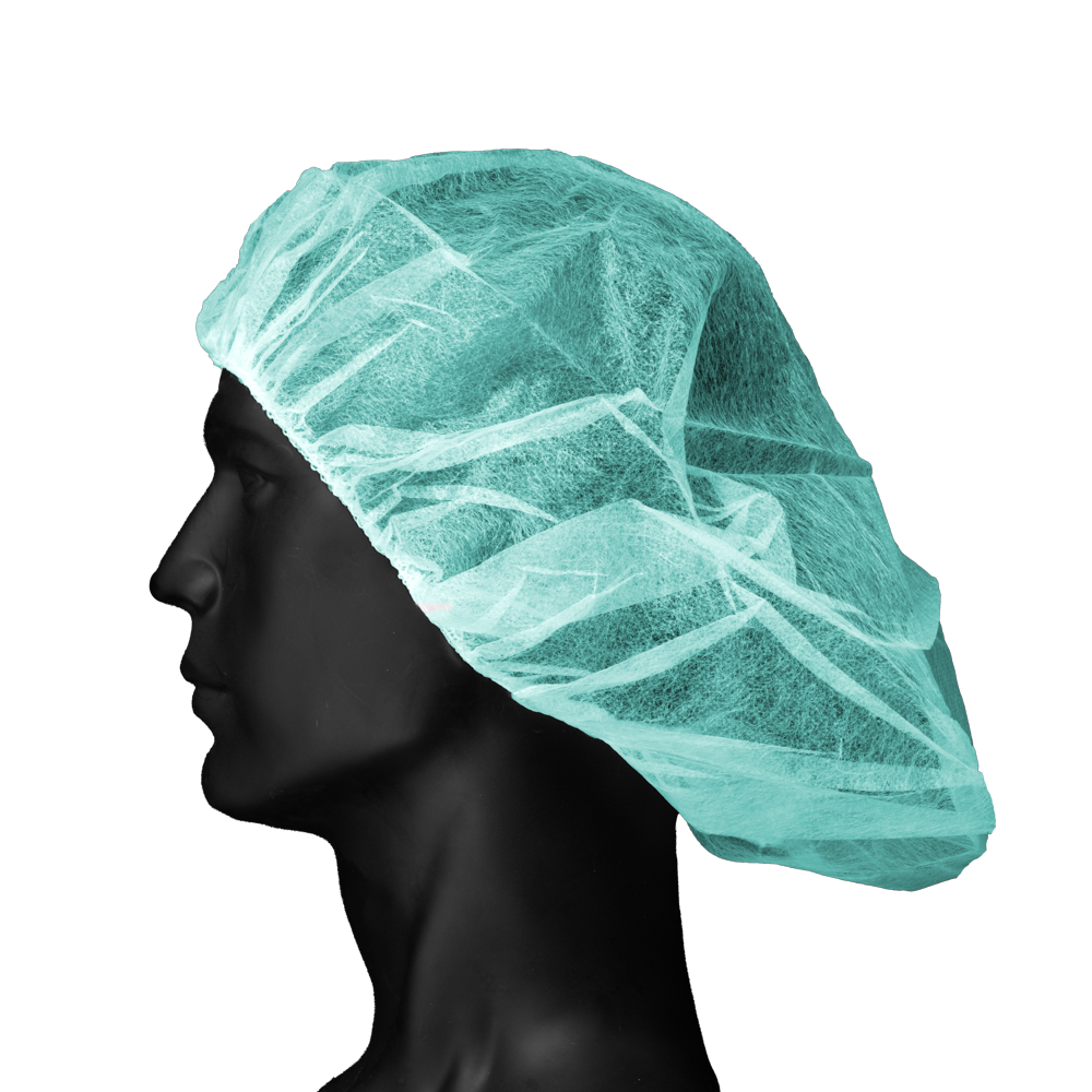 Baretthaube aus Polypropylen, Größe XL, grün, Med-Comfort: Einweg Kopfbedeckung als Hygieneschutz kaufen.