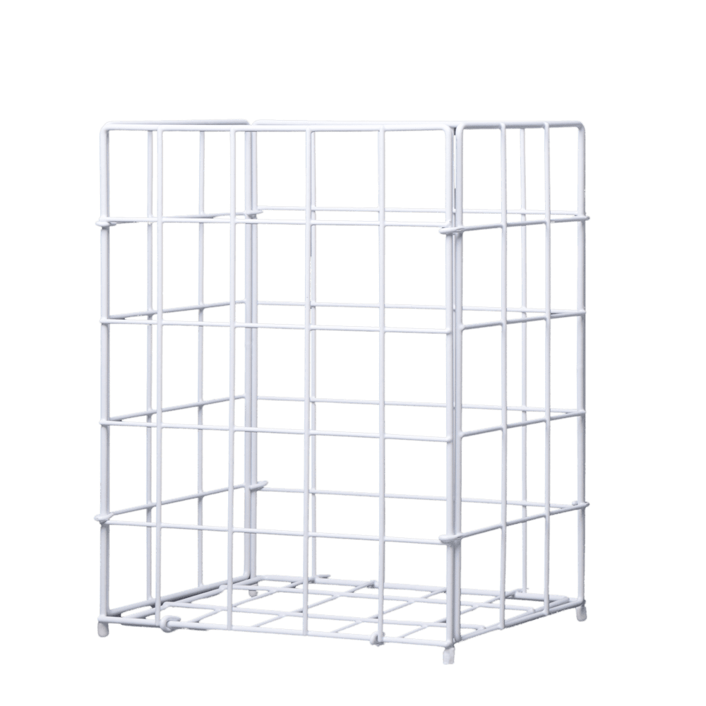 Wire, PVC collection basket, white, 280 x 190 x 350 mm, 19 l: buy collecting basket made of wire mesh as waste basket for disposal of towel paper for use in sanitary facilities.