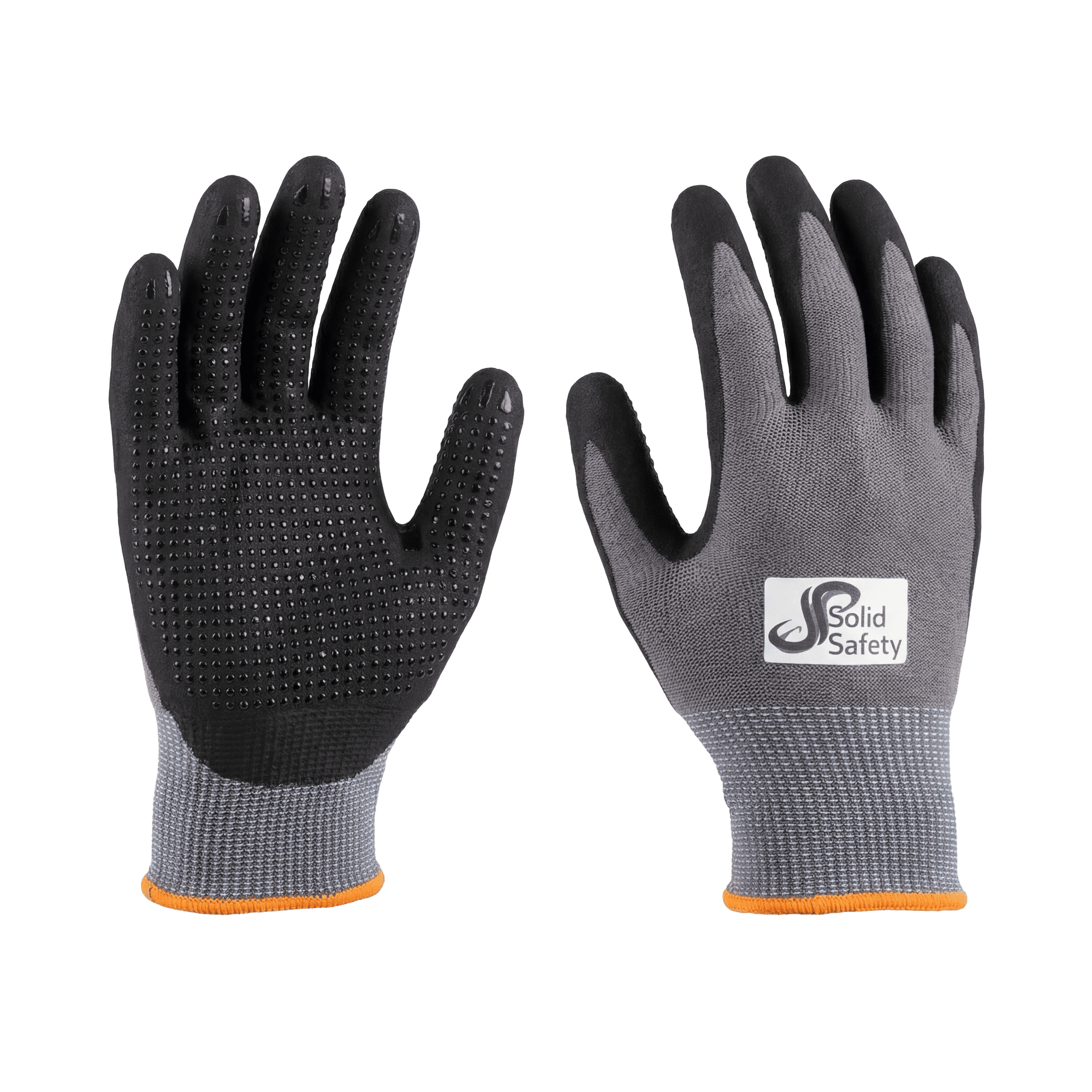 Guante de montaje, talla 11, gris, SolidSafety Tough Dots