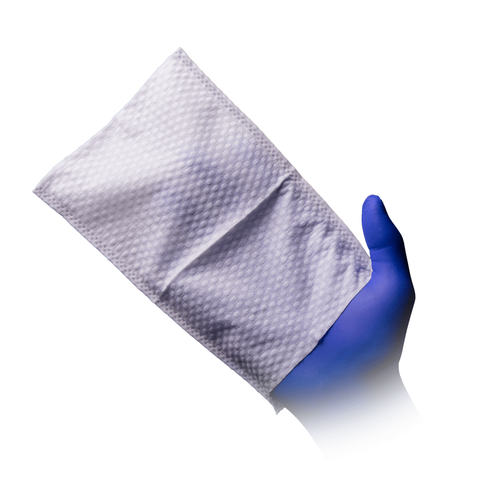 Moist disposable flannel, white, spunbond, Med-Comfort Moist disposable flannel, white, spunbond, Med-Comfort