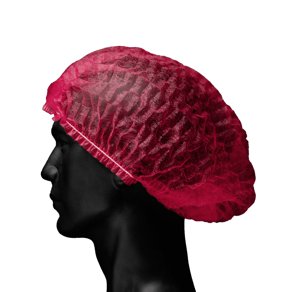 PP clip-on hoods, detectable, size M, 48 x 52 cm, color: red, Med-Comfort: buy clip-on hood made of air-permeable, lightweight polypropylene spunbonded fabric suitable for the hygiene sector.