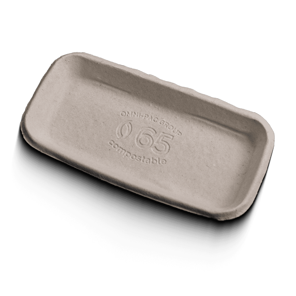 Contenedor de alimentos, bandeja de fibra moldeada, 180 x 90 x 22 mm, blanco, CareTainer