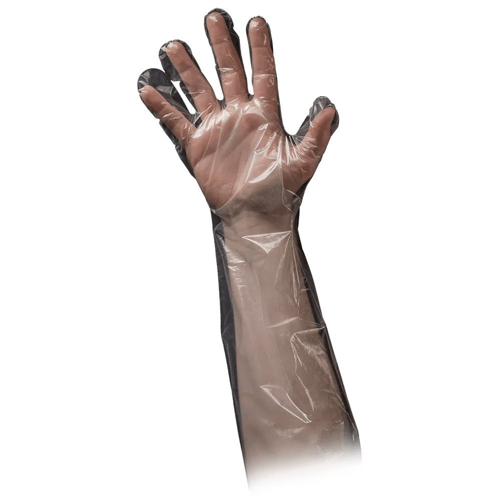 Guante de PE, transparente, talla única, martillado, Med-Comfort: comprar guantes desechables de PE.