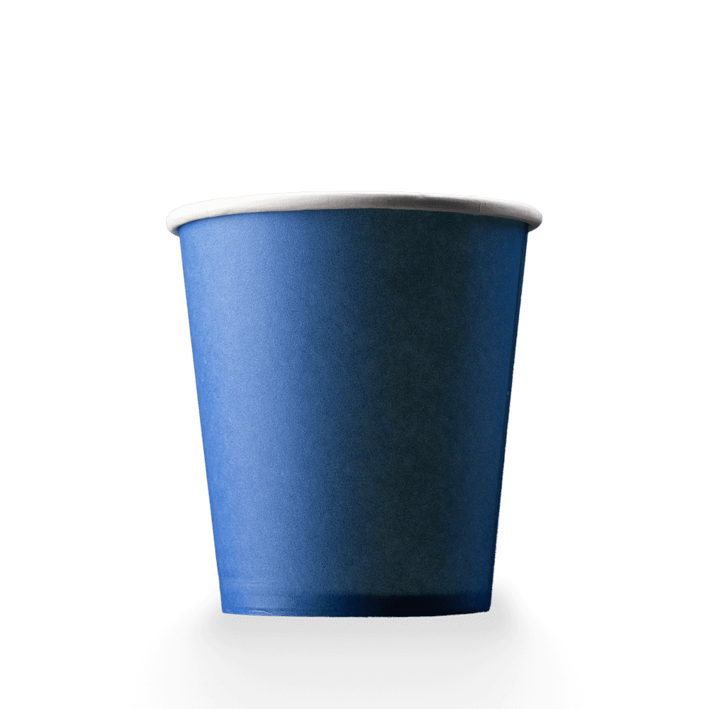 Vaso de enjuague bucal de papel duro, 190 ml, color azul, blanco