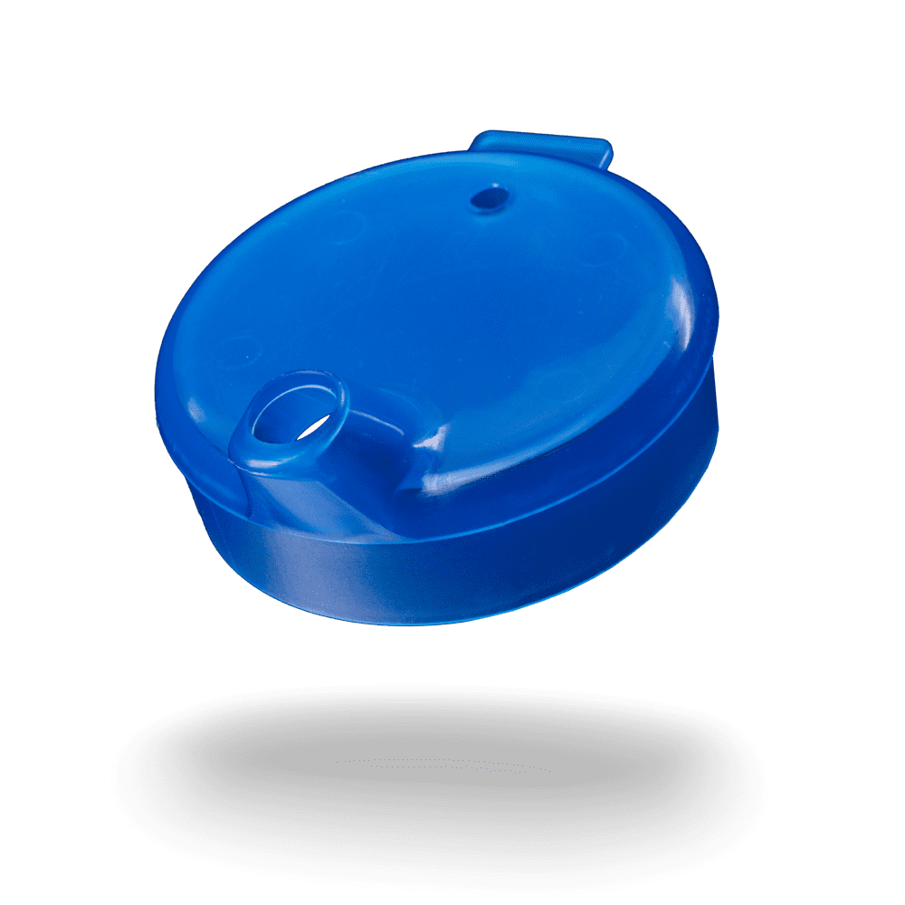Tapa de taza de pico de PP, azul, 12x10 mm para 250 ml: comprar tapa de polipropileno para taza de pico como material para pacientes.