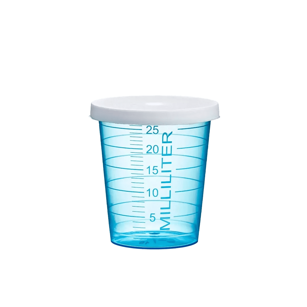 Tapa desechable de PE para vasos de medicina L-09170, blanco