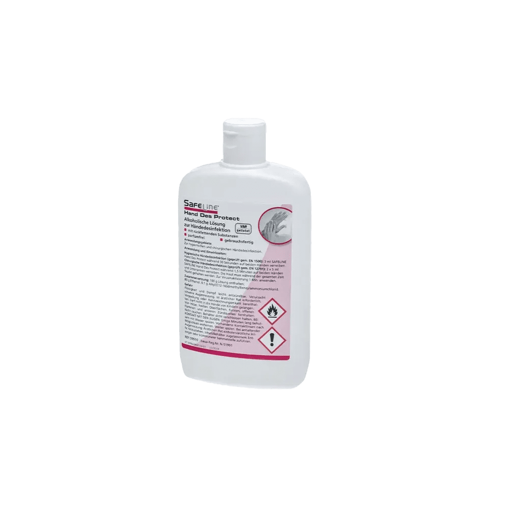 Desinfección de manos, 150 ml, Safeline Hand Des Protect: comprar desinfectante de manos hidratante, listo para usar, para una limpieza higiénica para aplicar sobre la piel.