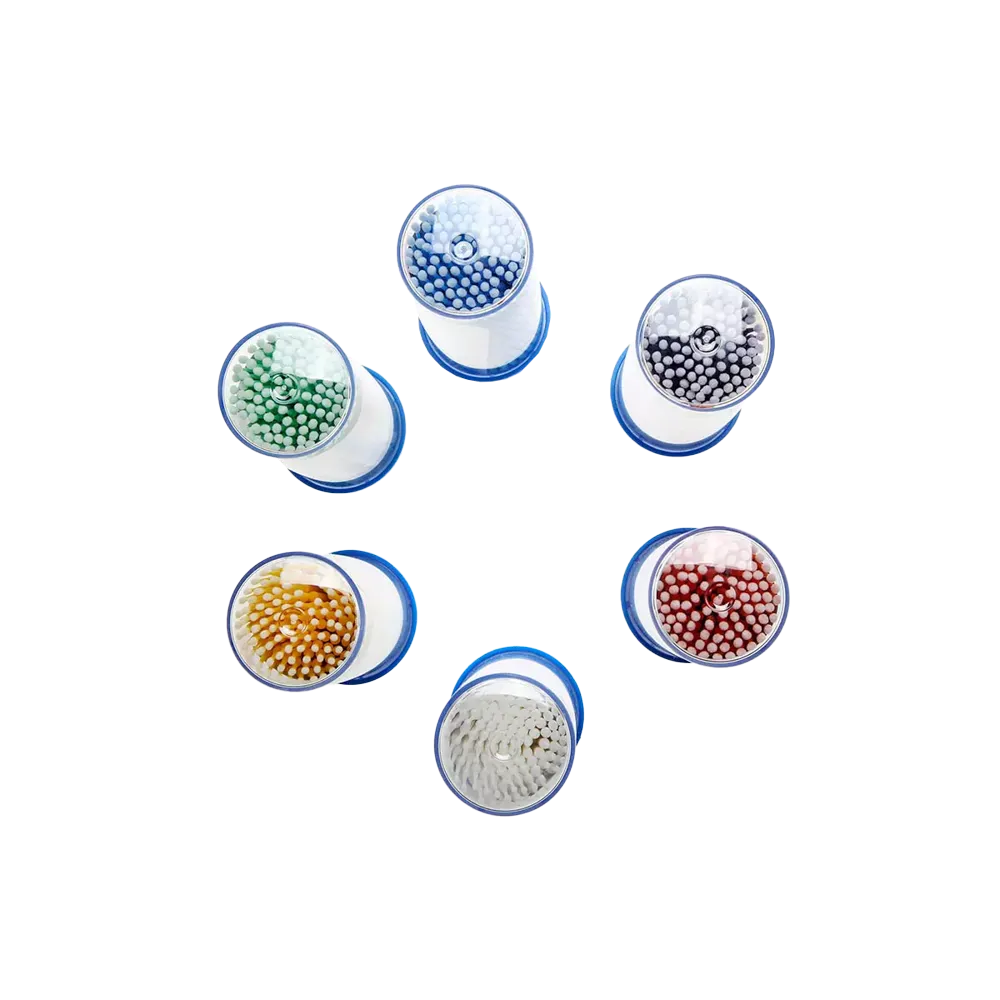 Microaplicadores desechables, 10cm, azul, verde, morado, naranja, blanco, amarillo, regular, fino, superfino, plástico, nylon, Med-Comfort