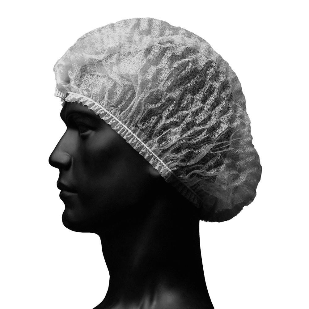 Mob Caps, size M, ca. 44 x 51 cm, white, ECO-PLUS: buy disposable hygienic protection as PPE suitable for the food sector.