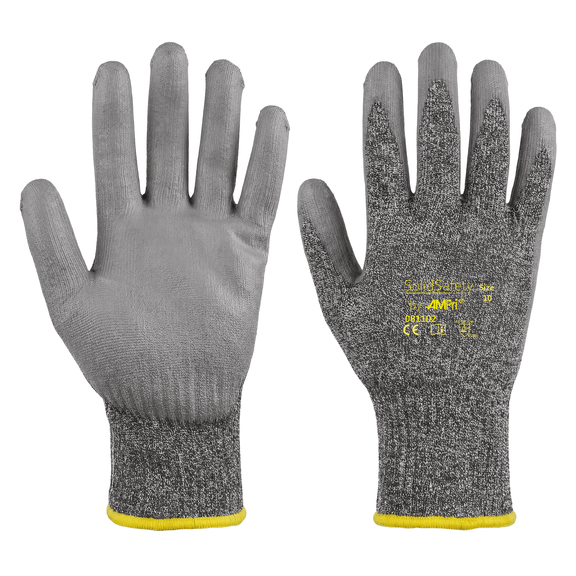 Guantes resistentes al corte, talla 11, gris, SolidSafety Cut High