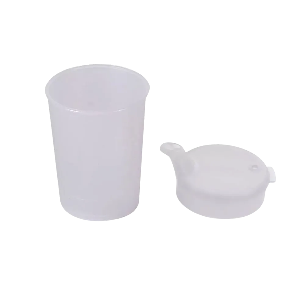 PP Schnabelbecher Oberteil und Unterteil SET, transparent, milchig, 50 x 250 ml: Polypropylen Oberteil und Unterteil SET für 50 Schnabeltassen als Patientenbedarf kaufen.