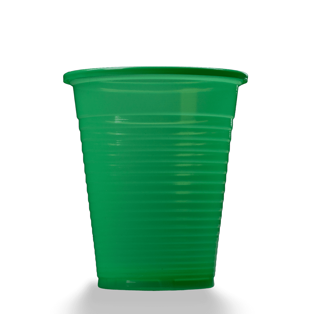 Vaso de enjuague bucal de PE, 180 ml, color verde-opaco, polietileno: comprar vaso de enjuague bucal de PE resistente y antideslizante con borde redondeado para tratamientos dentales.