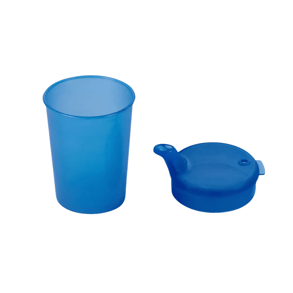 PP Schnabelbecher Oberteil und Unterteil SET, blau, 50 x 250 ml: Polypropylen Oberteil und Unterteil SET für 50 Schnabeltassen als Patientenbedarf kaufen.