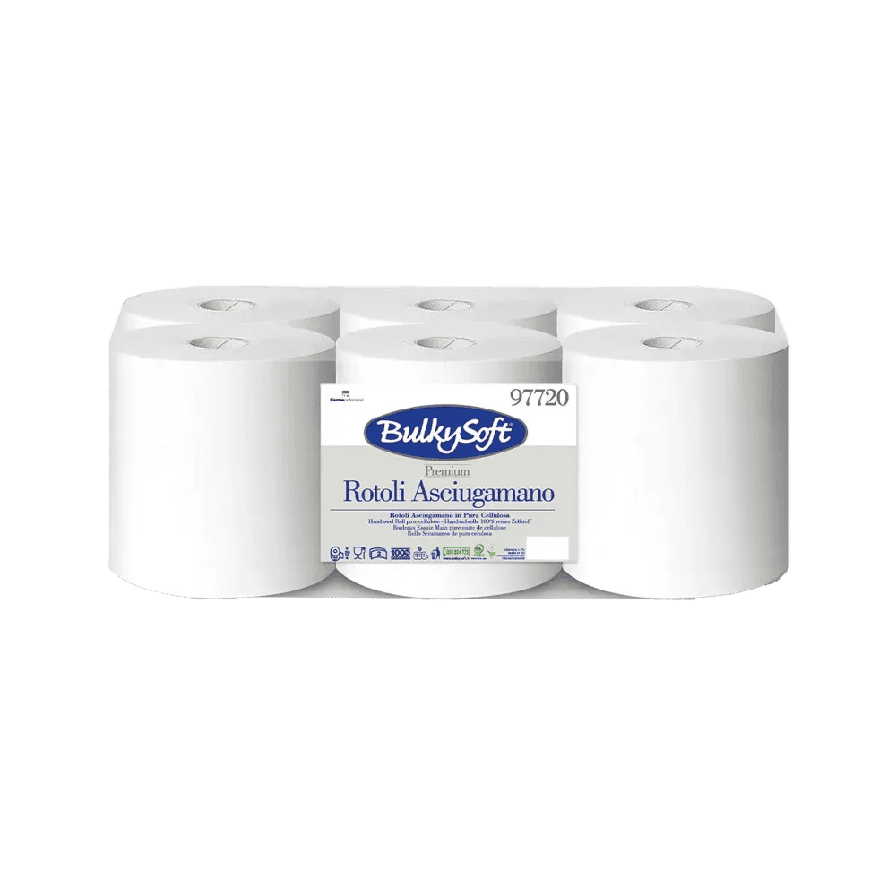 Rollos de toallas de mano, 6 rollos, BulkySoft Premium