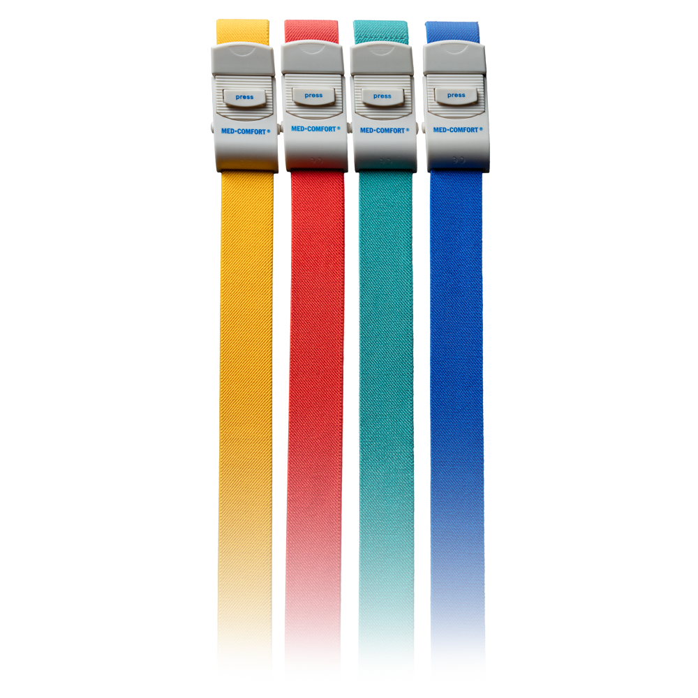 Vein tourniquet, colour blue, red, green, yellow, 2,5 x 45 cm, Med-Comfort: buy latex-free tourniquet made of plastic for better palpability of the blood vessels as a medical aid for patient use. Vein tourniquet, colour blue, red, green, yellow, 2,5 x 45 cm, Med-Comfort: buy latex-free tourniquet made of plastic for better palpability of the blood vessels as a medical aid for patient use.