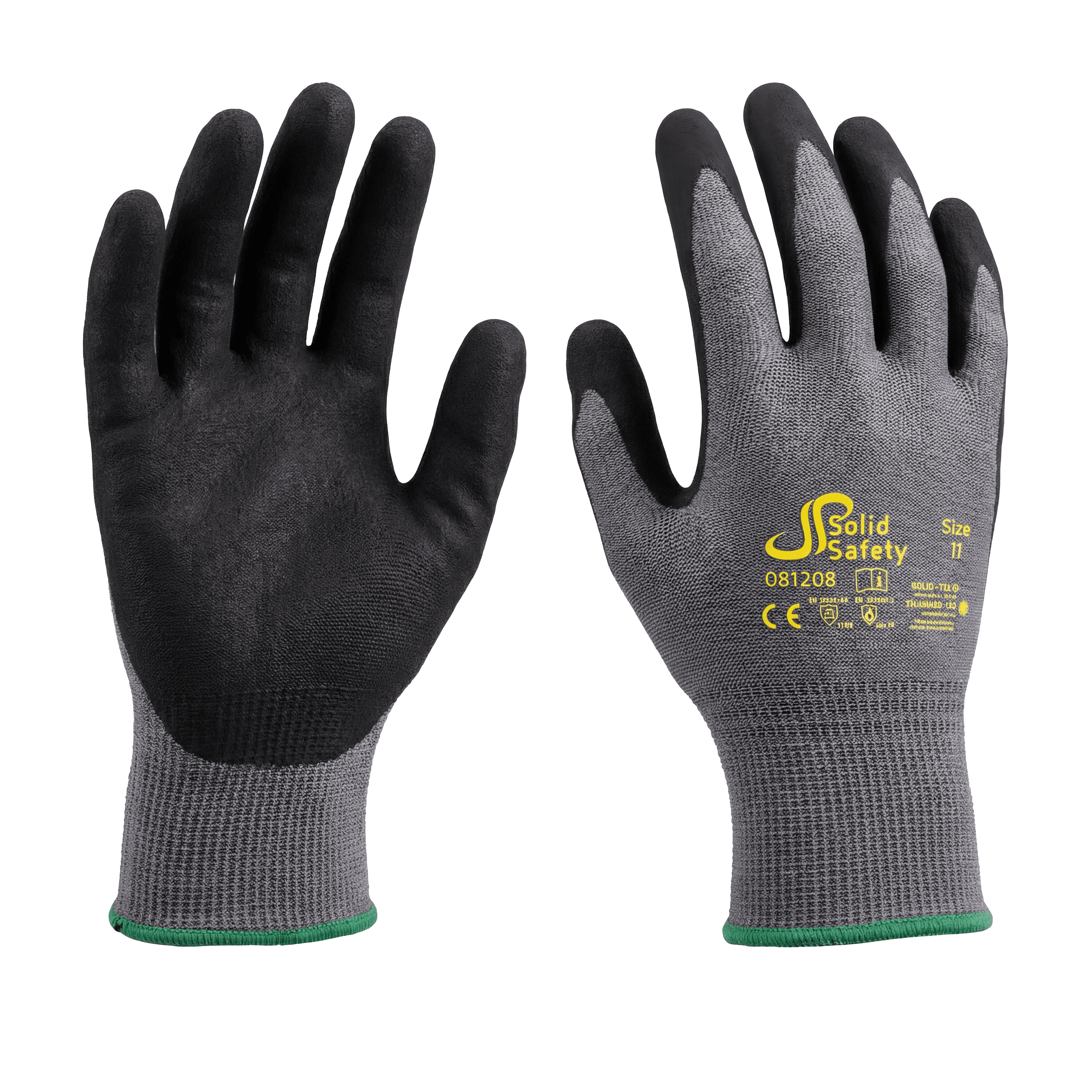 Assembly glove, size 8, grey, SolidSafety Tough Air