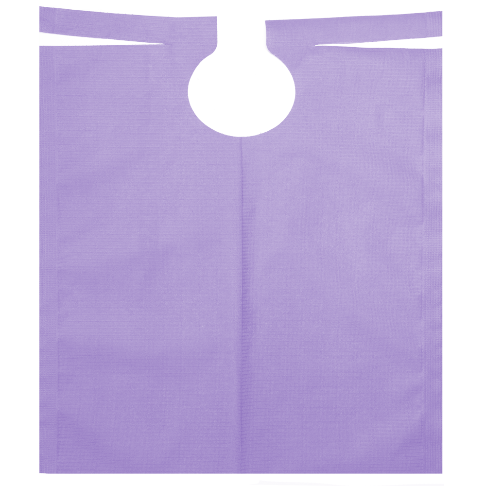 Patientenumhang mit PE Beschichtung, Farbe lila, 500 x 600 mm: Patientenumhang für den Dentalbedarf kaufen.