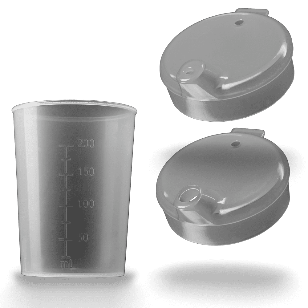 Taza de pico de PP superior e inferior SET, transparente, 50 x 250 ml