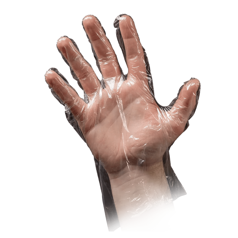 PE Glove, transparent, size L (men), hammered, Med-Comfort: buy PE Disposable gloves.