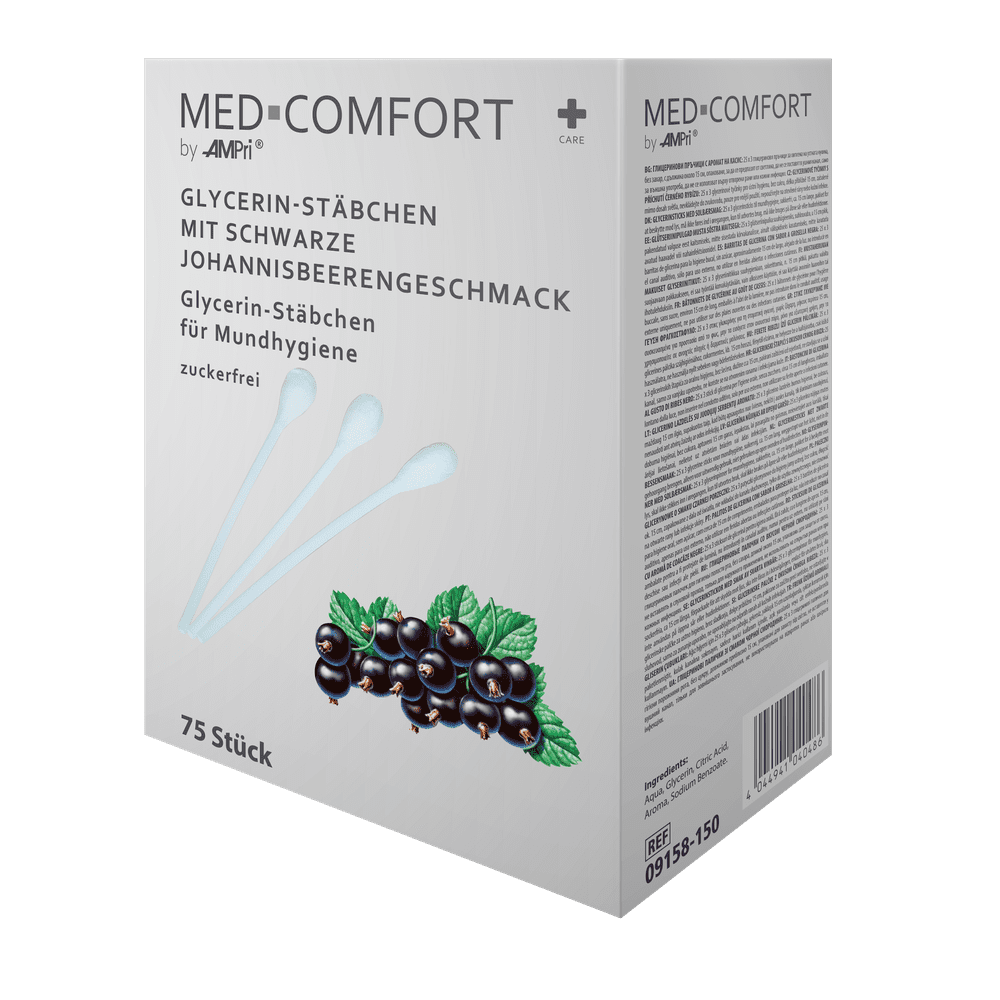 PP schwarze Johannisbeer sticks, 150 mm, Geschmack schwarze Johannisbeere, Top-Comfort: Polypropylen Mundpflegestäbchen zur Befeuchtung von Lippen und Mund, für den Einsatz in der Mundpflege als Patientenbedarf kaufen.