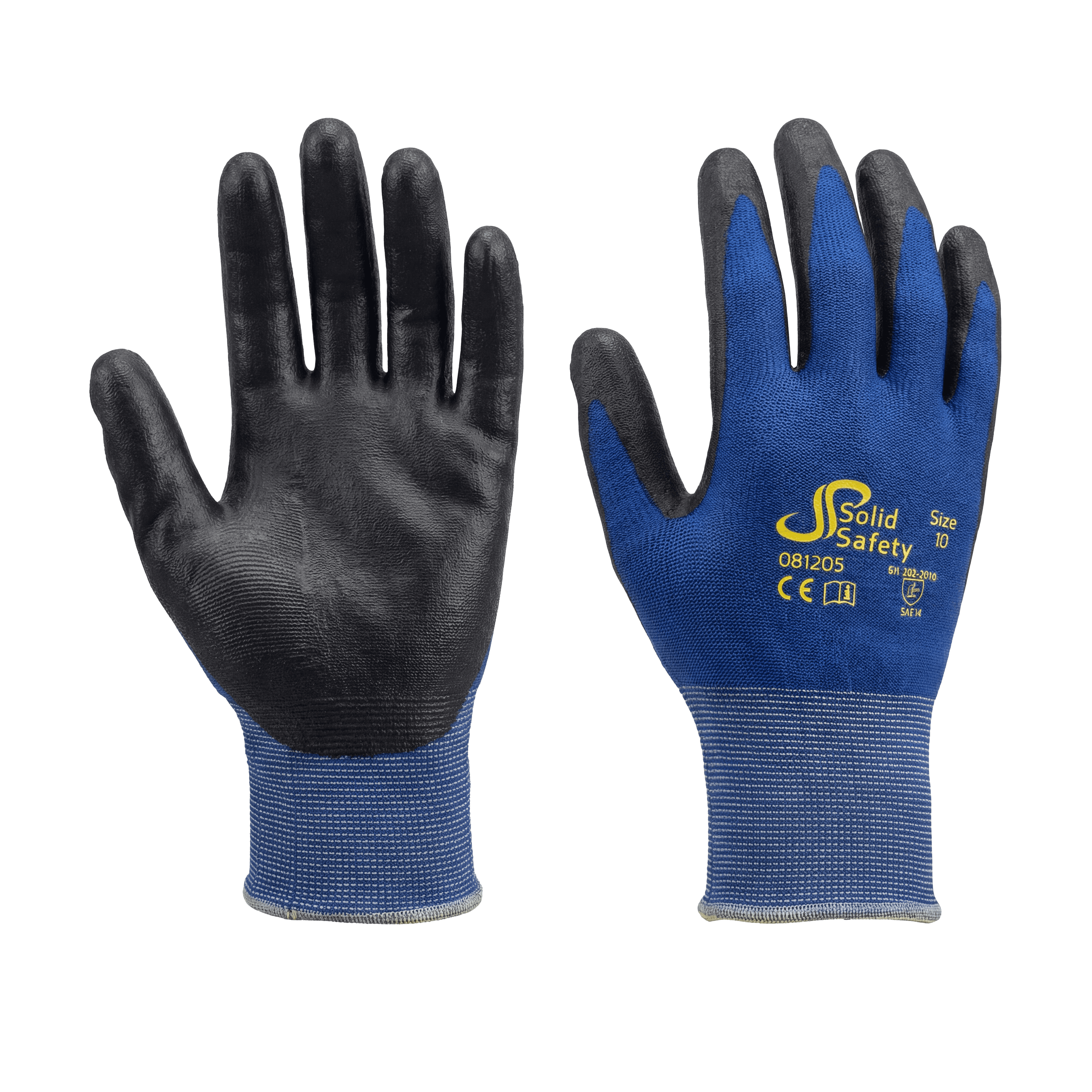 Assembly glove, size 8, grey, SolidSafety Tough Fine Touch