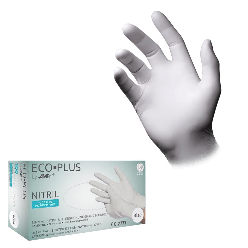 Guanti Monouso In Nitrile Blu AMPRI Basic Plus - Taglia M - Senza Polvere - Confezione Da 200 Pezzi