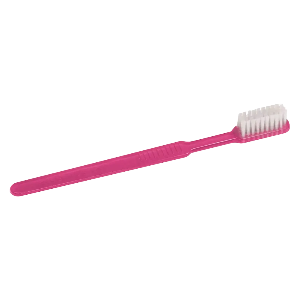 Cepillo dental desechable PS con pasta dentífrica, color rosa, 15 x 2,6 cm, Med-Comfort: comprar cepillo dental desechable de poliestireno para viajes y uso antes del tratamiento dental, como material dental.