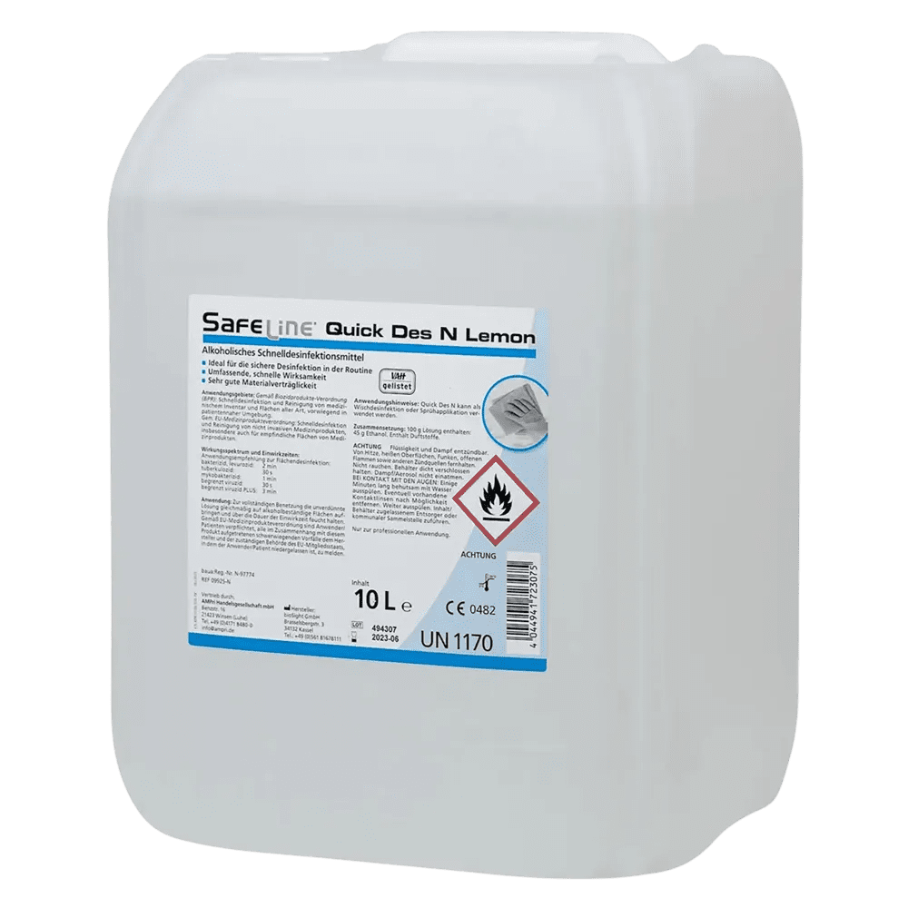 Schnelldesinfektion, 10 l, lemon, Safeline Quick Des N