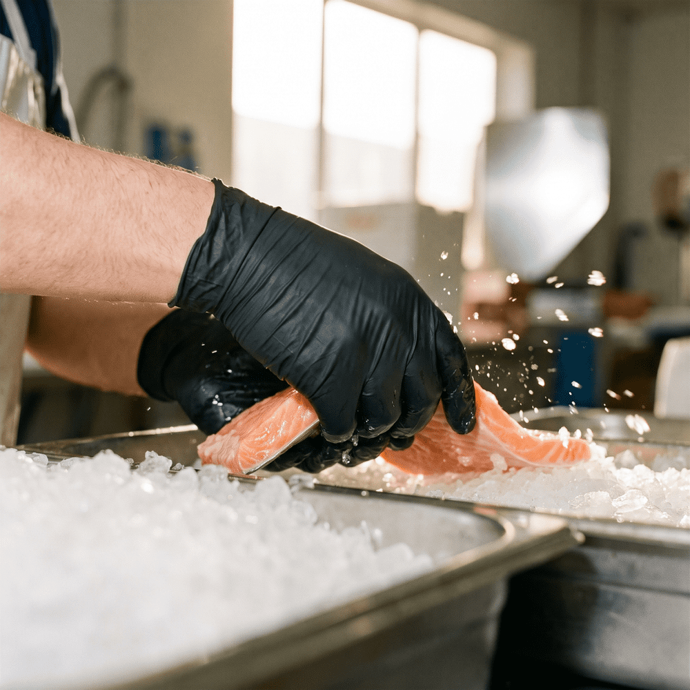 Nitrile gloves, black, size M, powderfree, Puracomfort black: buy nitrile disposable gloves as protective gloves and examination gloves made of nitrile.