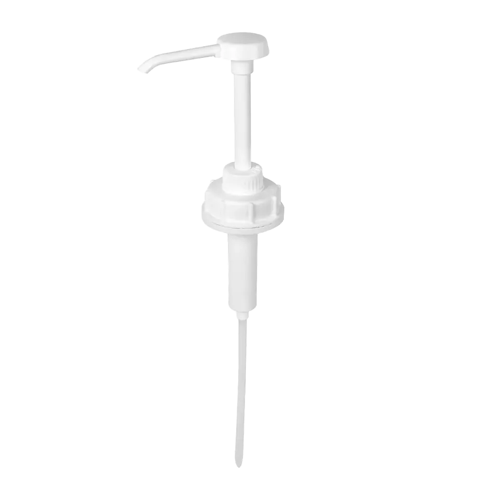 Plastic canister dosing pump, white: buy Pump for dosing disinfectant canisters with 30 ml stroke, suitable for 5 or 10 litre canisters, as accessory.