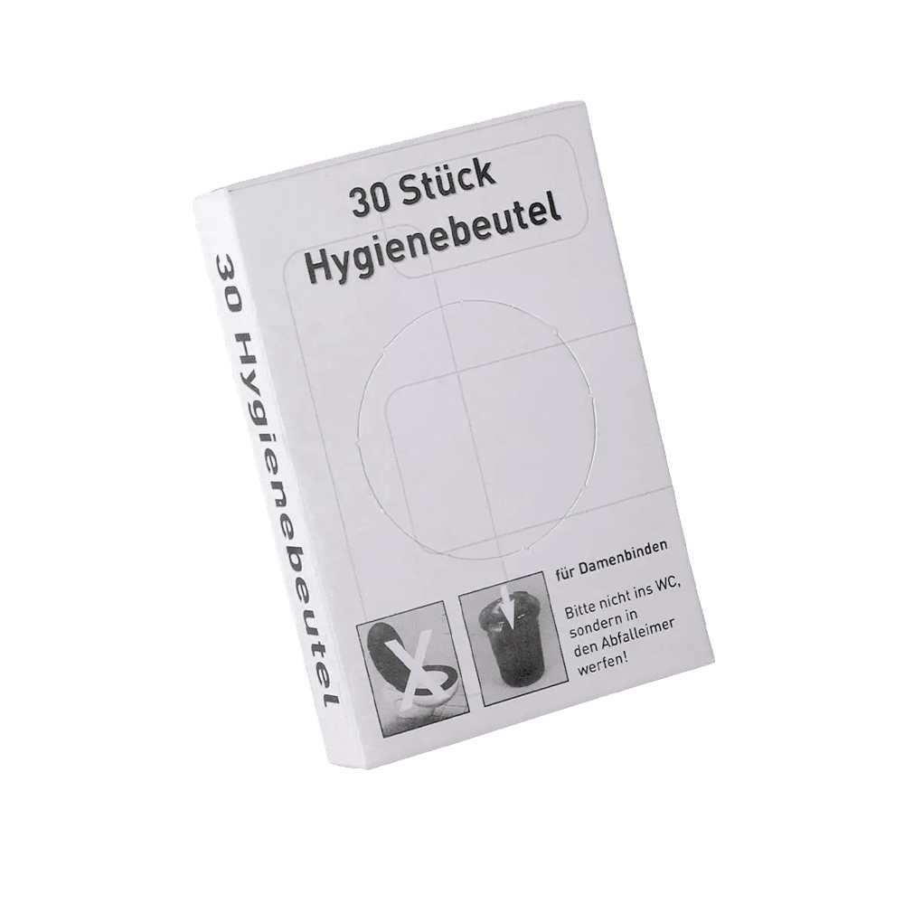 PE Hygienebeutel, weiß, 8 x 6 x 25,5 cm