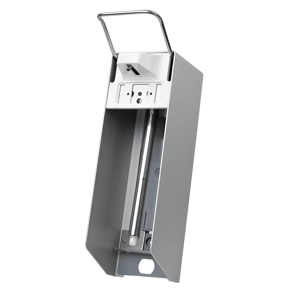 Wandspender für 1000 ml Desinfektionsmittel und Flüssigseifen, 320 x 94 x 160 mm, kurzer Hebel Wandspender für 1000 ml Desinfektionsmittel und Flüssigseifen, 320 x 94 x 160 mm, kurzer Hebel