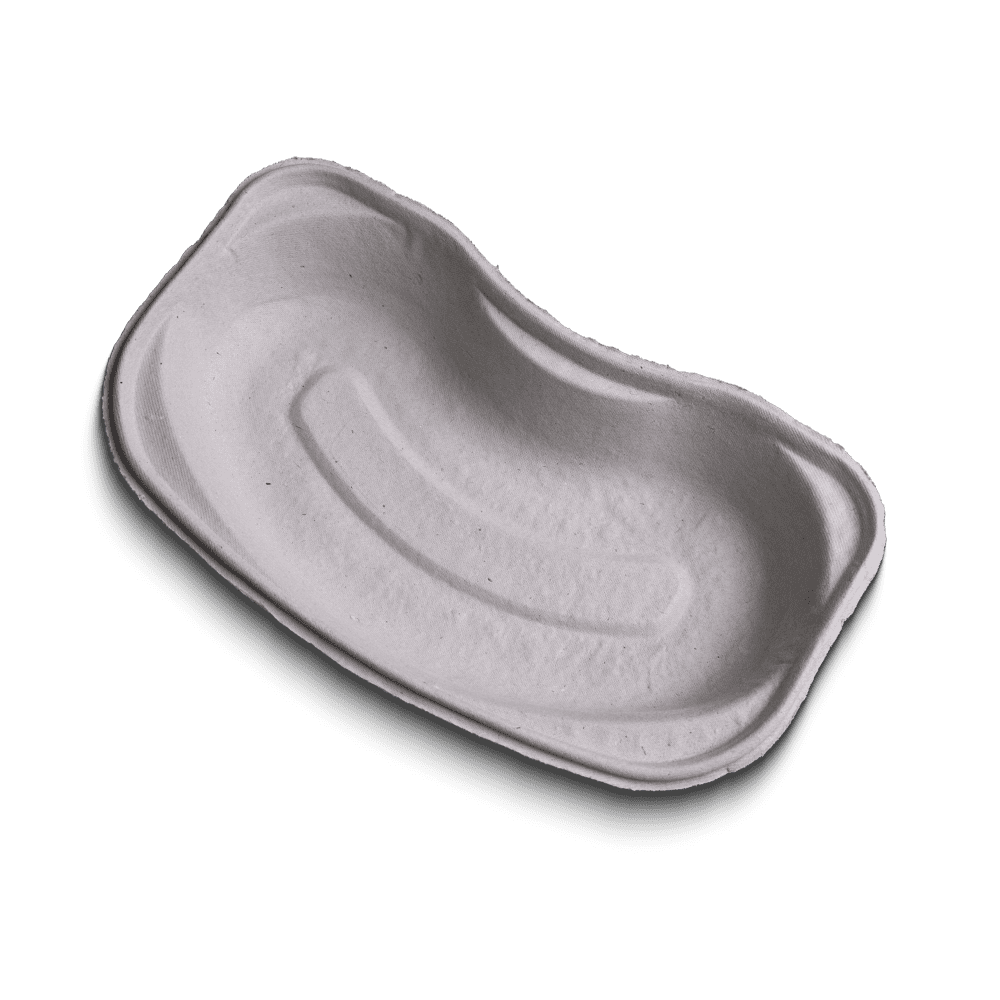 Bandeja renal de fibra desechable, blanca, 252 x 150 x 48 mm, 700 ml