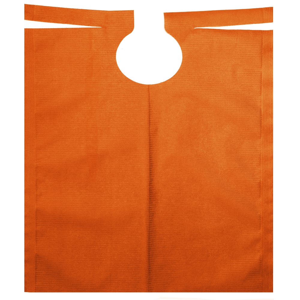 Patient cape with PE coating, colour orange, 500 x 600 mm: buy patient cape for dental use.