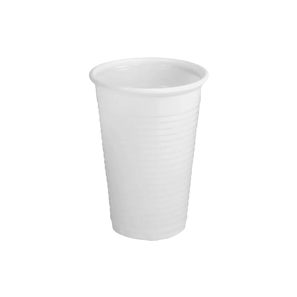 PP Vaso de enjuague bucal, 200 ml, color blanco, Polipropileno: comprar vaso de enjuague bucal resistente y antideslizante con borde redondeado para tratamientos dentales.