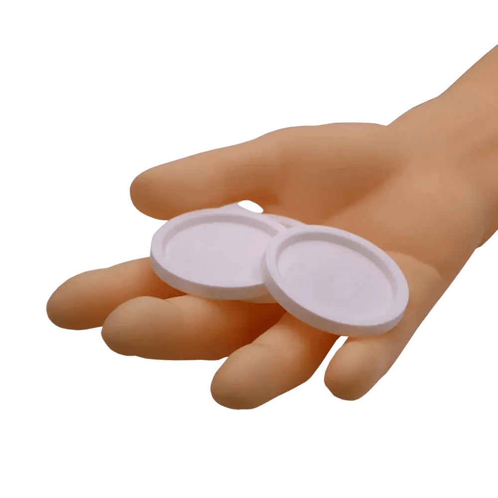 PE Deckel für Medizinbecher, Farbe weiß