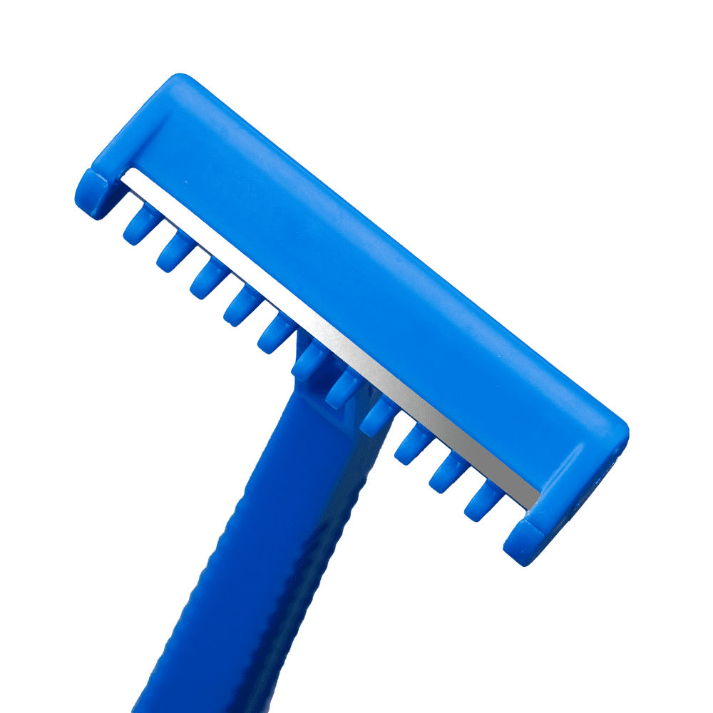 Maquinilla de afeitar desechable ABS con cuchilla de acero inoxidable, 1 filo, color azul, Top-Comfort: comprar maquinilla de afeitar desechable para el afeitado en seco como suministro e higiene del paciente.