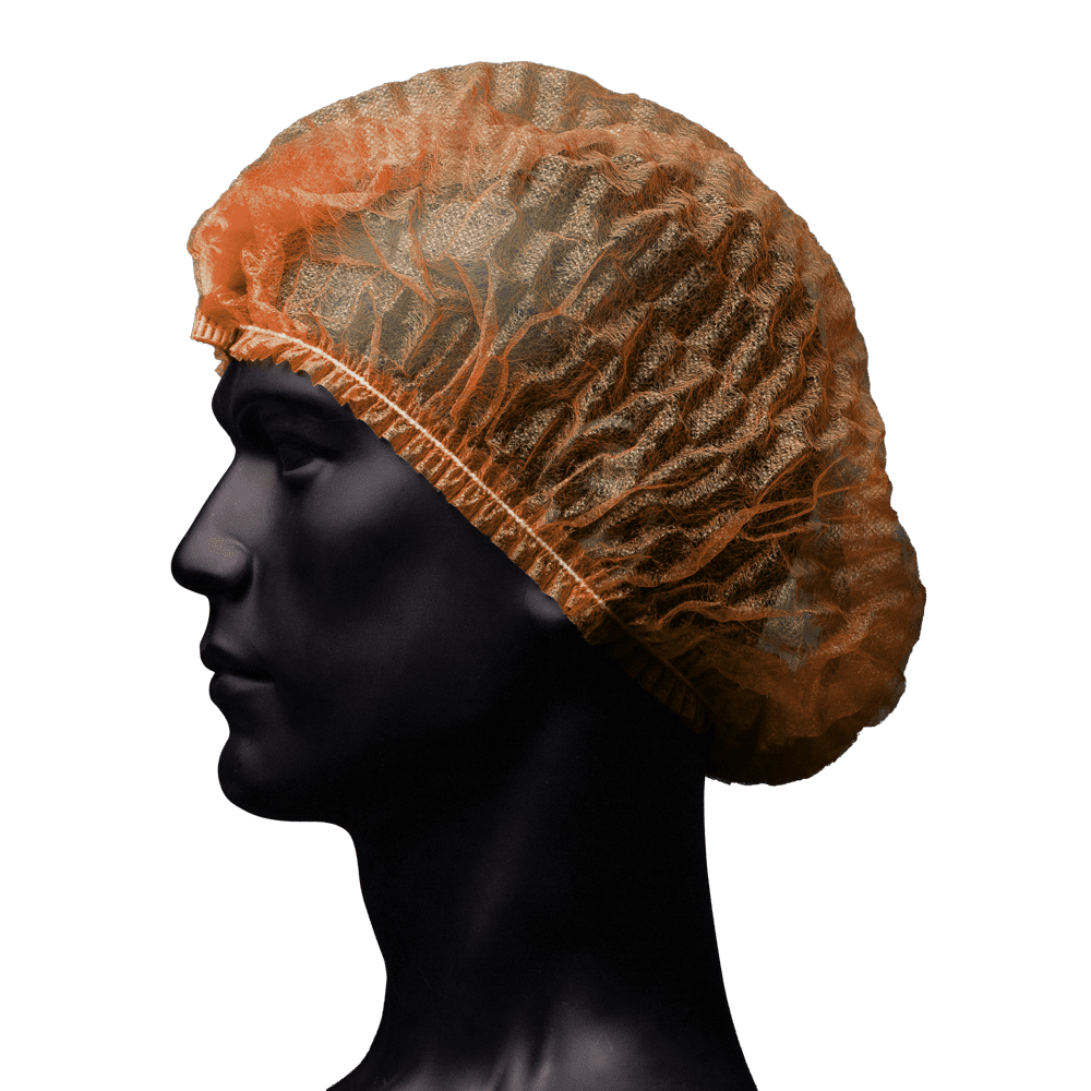 Gorros con clip, talla M, diámetro 52 cm, naranja, Med-Comfort: comprar protección higiénica desechable como EPI adecuado para el sector alimentario.