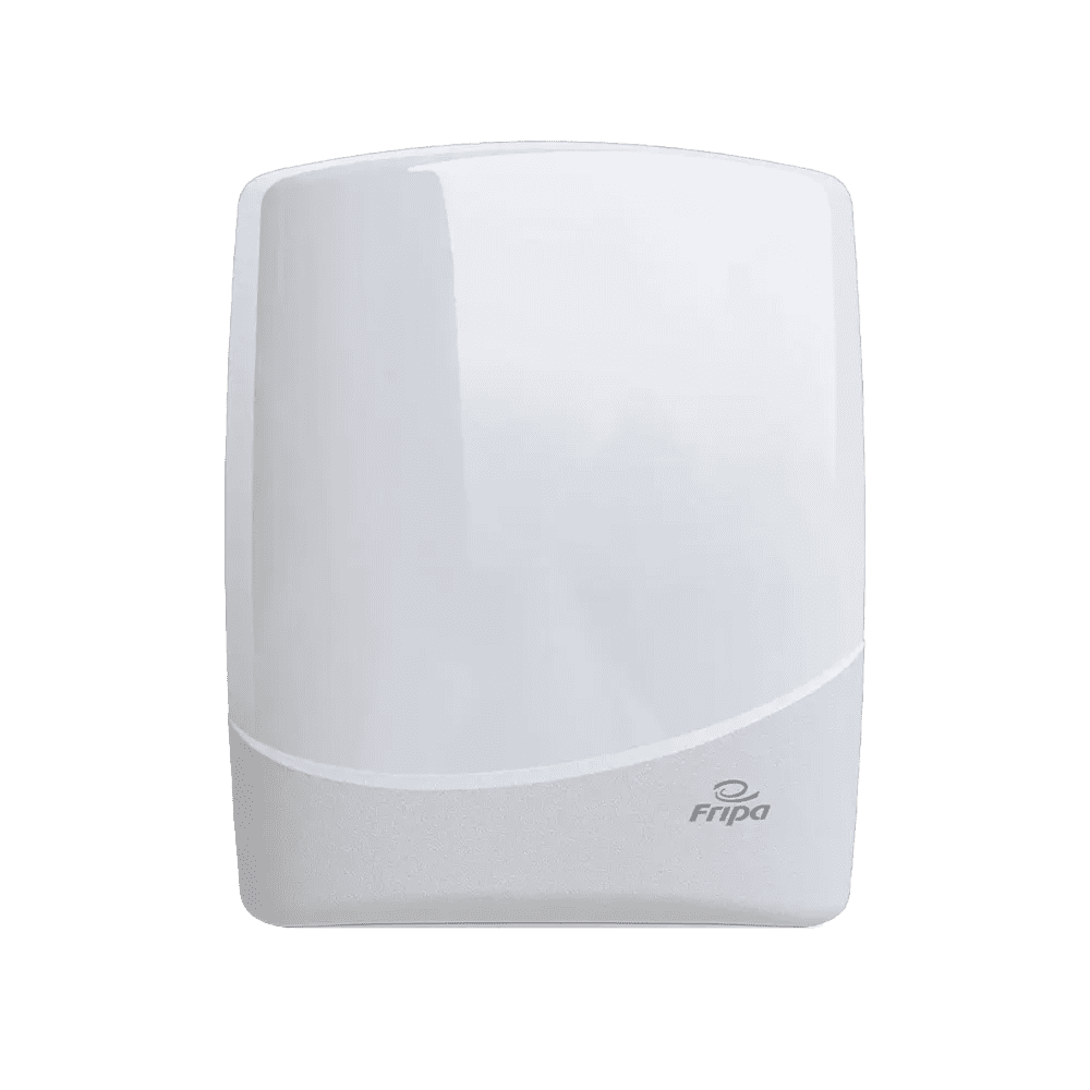 Dispensador de toallas grande, blanco, 31,5 x 39 x 15,7 cm: comprar un dispensador de plástico para formatos de Toallas dobladas en V y en capas como equipamiento higiénico.