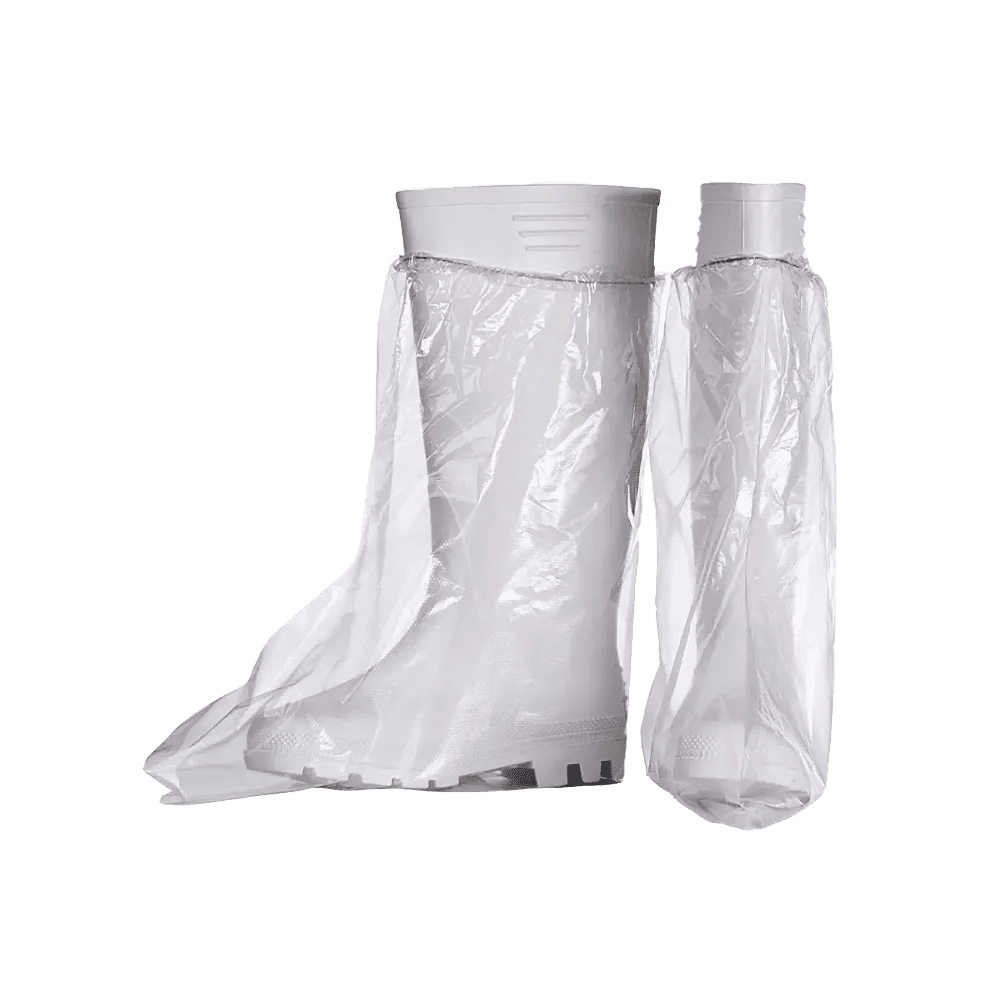 PE Disposable overshoes, 39 x 39 cm, transparent, polyethylene film, Med-Comfort