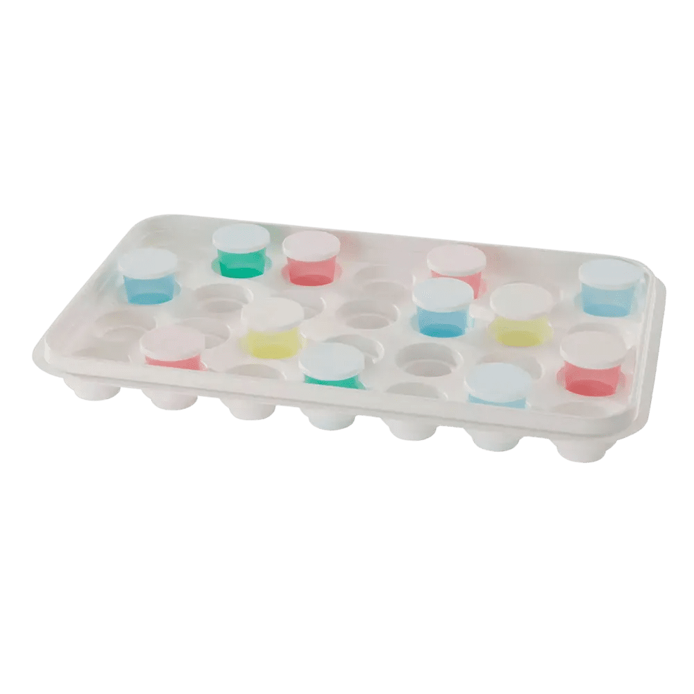 PS Tablett für 28 Medizinbecher, weiß, 375 x 225 x 40 mm