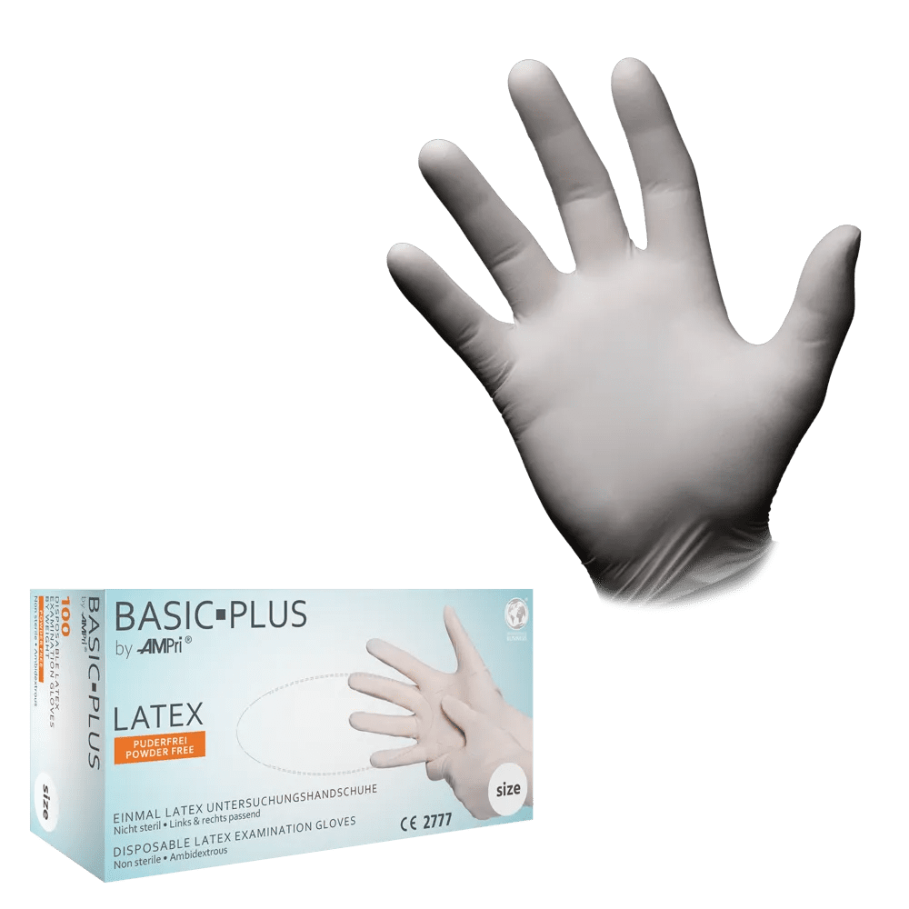 Latexhandschuhe, weiß, Größe M, puderfrei, Basic-Plus: Latex Einweghandschuhe als Untersuchungshandschuhe & Schutzhandschuhe kaufen. Latexhandschuhe, weiß, Größe M, puderfrei, Basic-Plus: Latex Einweghandschuhe als Untersuchungshandschuhe & Schutzhandschuhe kaufen.