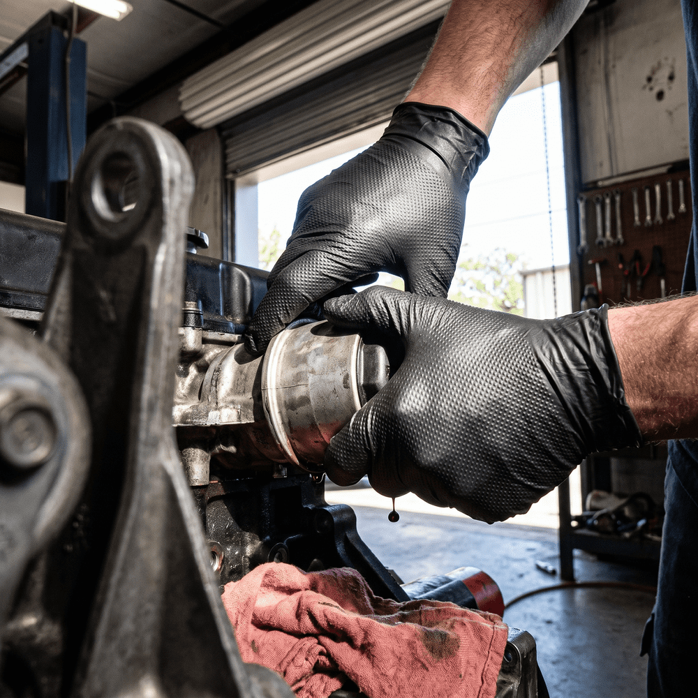 High Grip Einmalhandschuh aus Nitril, Größe XXL, schwarz, SolidSafety: extra griffigen und chemikalienbeständigen Arbeitsschutzhandschuh aus Nitril und für den Lebensmittelbereich geeignet als PSA kaufen.