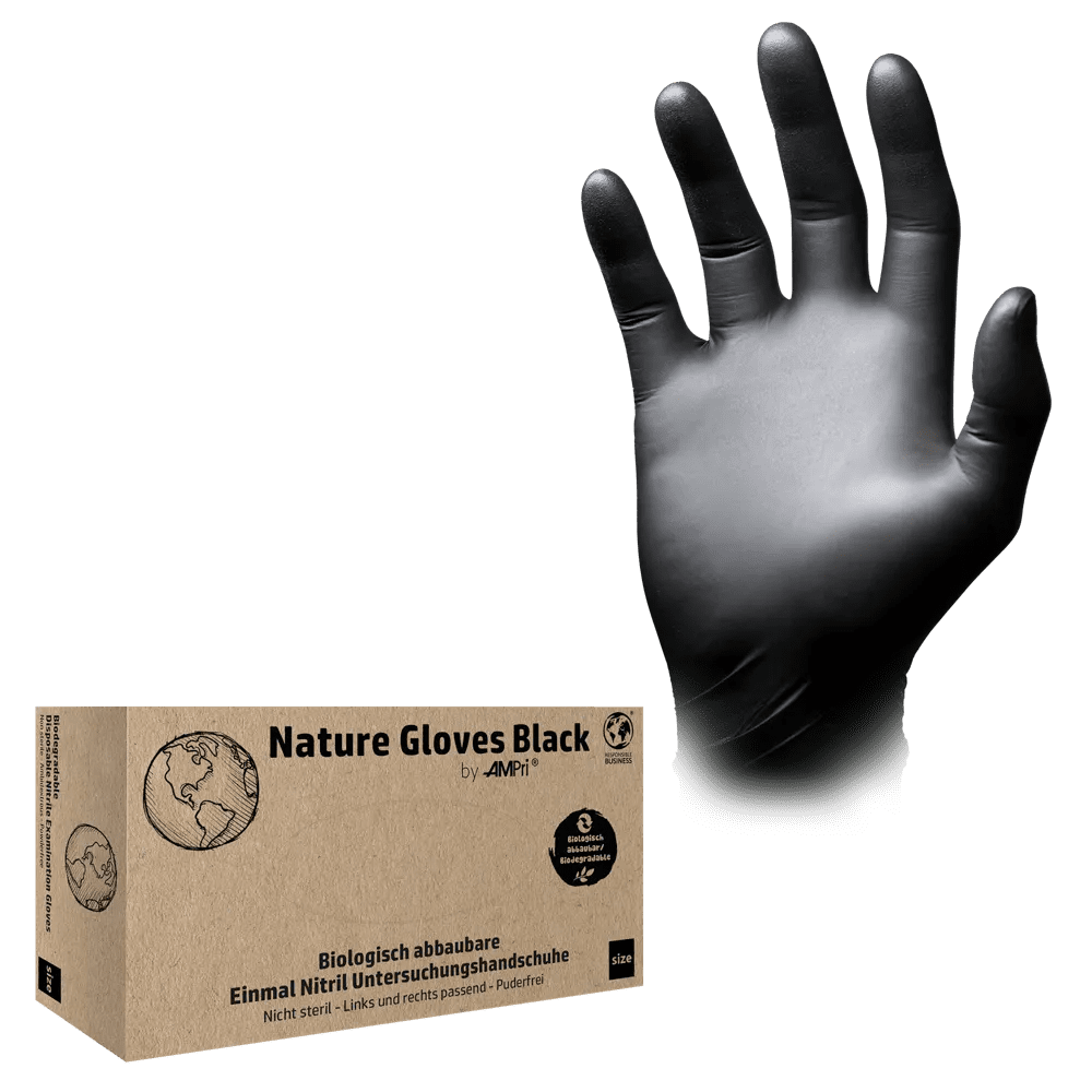 Nitrilhandschuhe, schwarz, Größe M, puderfrei, Nature Gloves by Ampri: Nitril Einmalhandschuhe als Schutzhandschuhe und Untersuchungshandschuhe aus Nitril kaufen. Nitrilhandschuhe, schwarz, Größe M, puderfrei, Nature Gloves by Ampri: Nitril Einmalhandschuhe als Schutzhandschuhe und Untersuchungshandschuhe aus Nitril kaufen.